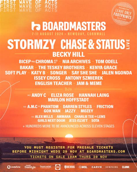 boardmasters festival 2024 lineup.